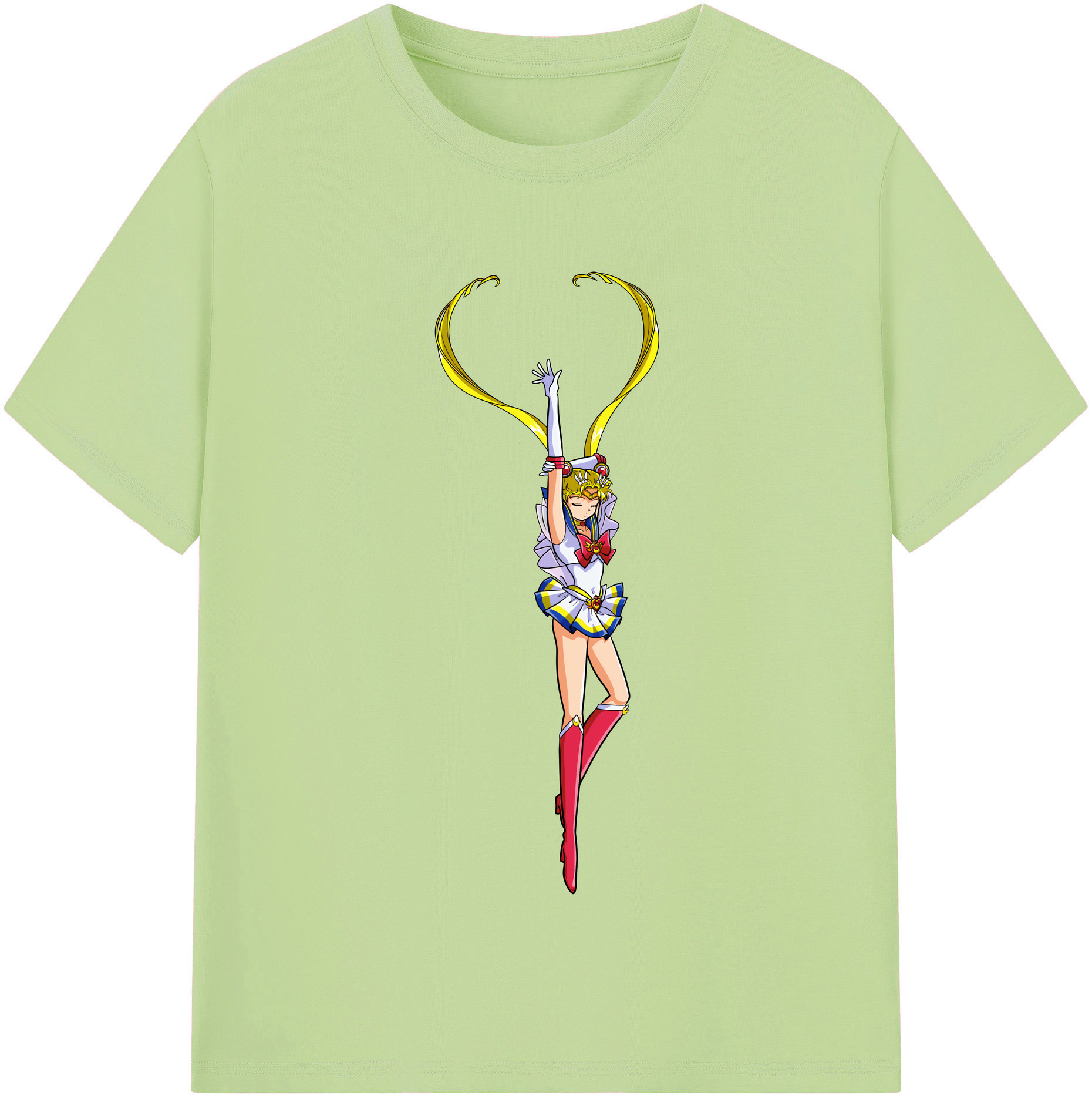 （画像用） 美少女戦士セーラームーン 月野 うさぎ つきの うさぎ Sailor Moon Tsukino Usagi 綿100％半袖Tシャツ（フロントプリント）